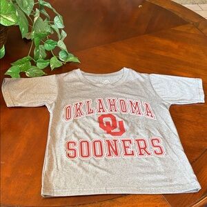 Oklahoma Sooners Kids Gray Short-Sleeve Tee with Red Logo